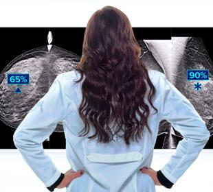 Hologic Genius AI™ Erkennungstechnologie mit weißem Hintergrund