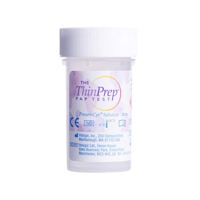 Hologic ThinPrep® PreservCyt Collection Vials auf weißem Hintergrund
